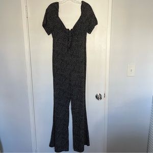Polka dot keyhole jumpsuit